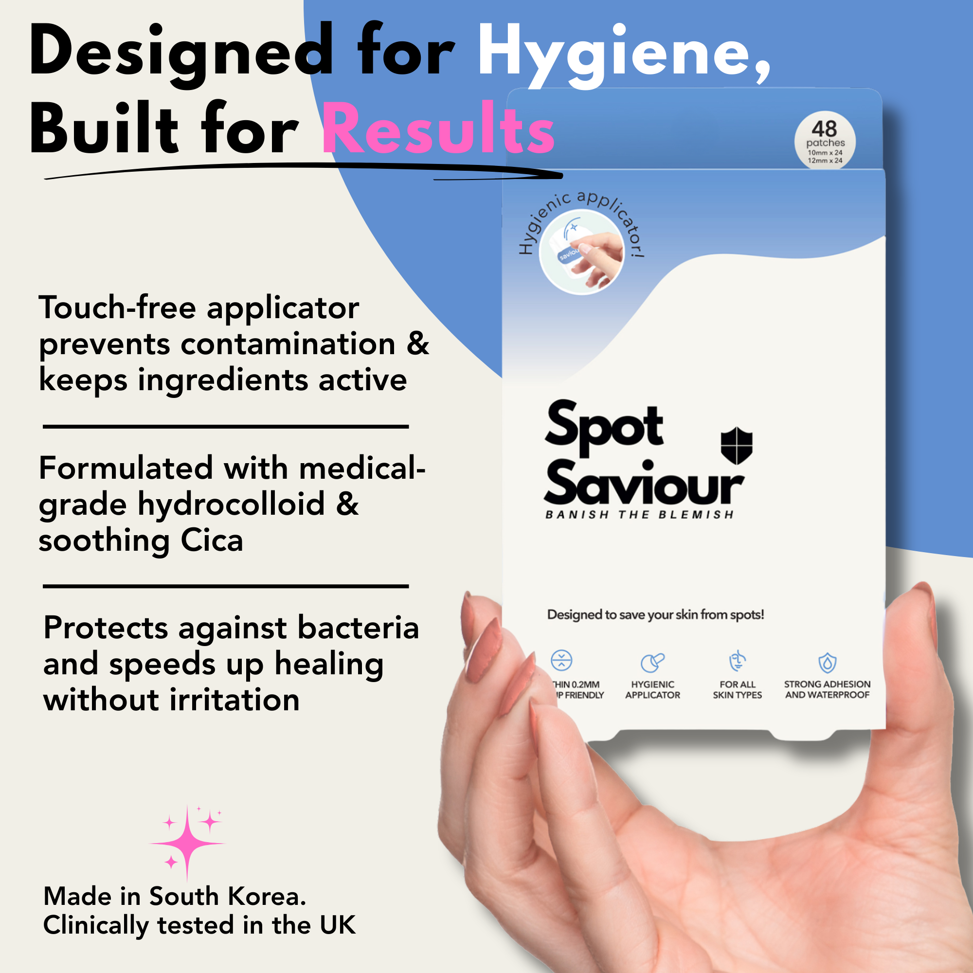 SPOT SAVIOUR Pimple Patches | 96 Hydrocolloid Spot Patches – Fast-Acting, Hygienic, Ultra-Thin, Dermatologist-Tested